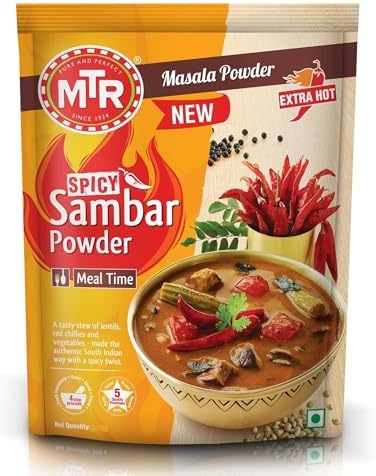 MTR Spicy Sambar Powder 100g/3.5oz 100% Natural No Preservatives MTR