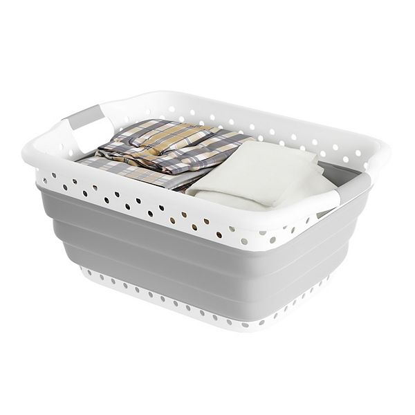 Lavish Home Collapsible Plastic Laundry Basket Lavish Home