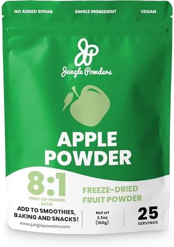 Jungle Powders Freeze Dried Apple Powder 3.5 Ounce Bag for Baking Apple Pectin Powder Unsweetened Whole Apple Extract Fruit Peel Concentrate Flavoring Jungle Powders