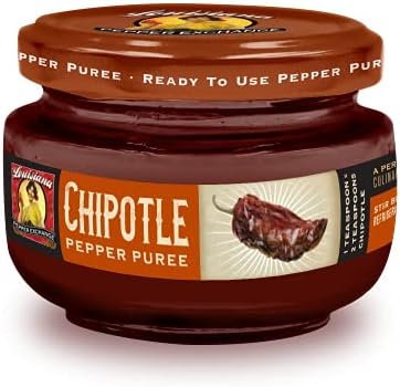 Chipotle - Louisiana Pepper Exchange - Fresh Pepper Replacement (Chipotle Pepper Puree) 1 Jar - Plant-Based, Gluten-Free. Replace Chipotle in Adobo. Smoky and Sweet, Add to Ranch Dressing, Marinades, BBQ Sauces, and Taco Sauces for Extra Flavor and Spice - Chipotle Pepper Replacement Louisiana Pepper Exchange