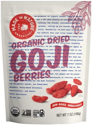 Made In Nature Organic Sun-Dried Goji Berries, 20 Ounce (Pack of 1) – Vegan Snack, Non-GMO, Unsulfured, Gluten Free Made in Nature