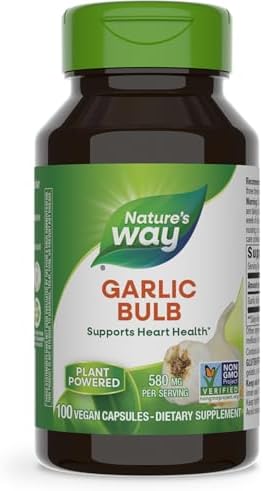 Nature's Way Garlic Bulb, Supports Heart Health*, 100 Vegan Capsules Nature's Way