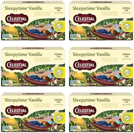 Celestial Seasonings Sleepytime Herbal Tea, Honey, Caffeine Free Sleep Tea, 20 Tea Bags Per Box (Pack of 6) Celestial Seasonings