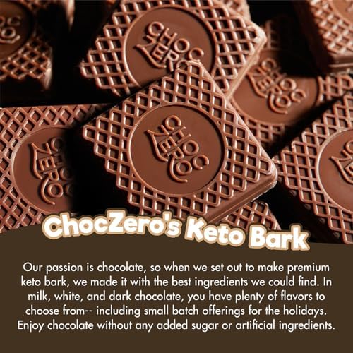 ChocZero Milk Chocolate Squares, No Added Sugar, Creamy Low Carb Candy, No Sugar Alcohols, No Artificial Sweeteners, 3.2 Ounce (Pack of 4) ChocZero