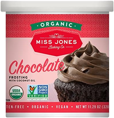 Miss Jones Baking Organic Buttercream Frosting, Perfect for Icing and Decorating, Vegan-Friendly: Rich Fudge Chocolate (Pack of 1) Miss Jones Baking