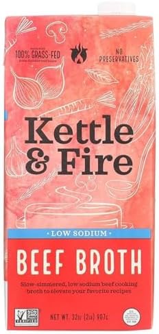 KETTLE & FIRE Low Sodium Beef Broth, 32 OZ Kettle & Fire