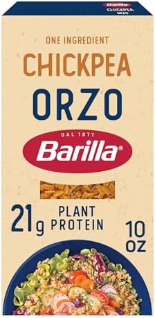 Паста из нута Орзо, 283 г (упаковка из 8 штук), 21 г растительного белка, без глютена и ГМО Barilla