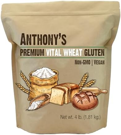 Anthony's Vital Wheat Gluten, 4 lb, Vegan, Non GMO, Keto Friendly, Low Carb Anthony's