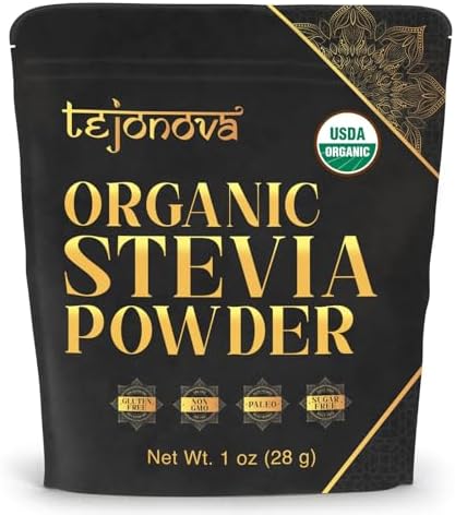 tejonova Organic Stevia Powder, 1oz, Stevia Sweetener, Stevia Organic from Stevia Leaf, Stevia Extract Powder, Zero Calorie Sweetener, Stevia Sugar Substitute, Pure Stevia No Additives, 200 Servings tejonova