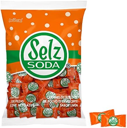 Кисло-сладкие лимонные конфеты, 420 г, в упаковке с надежной застежкой Selz Soda