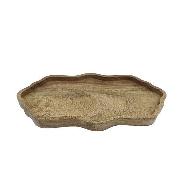 Everyday Decor Wavy Shaped Wooden Tray Home Decor Everyday Decor