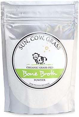 Beef Bone Broth Powder - Organic Grass-fed Pure Protein Non-Gelling Type (100g) Sun Cow Grass