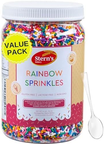 Chocolate Sprinkles-1.5 LB Container | Chocolate Sprinkles Bulk | Brown Sprinkles for Cake Decorating, Ice Cream, Toppings, Baking, Cupcakes | Nut-Free, Gluten Free & Non-GMO-Stern’s Bakery Stern's Bakery