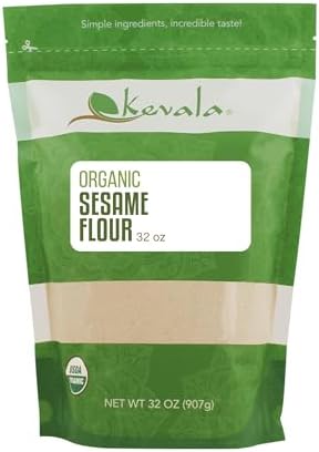 Kevala Organic Sesame Flour – Gluten Free Bread Flour, From Non GMO Sesame Seeds, All Purpose Flour, Vegan Flour for Baking and Cooking, 2 lb, 32 oz Kevala