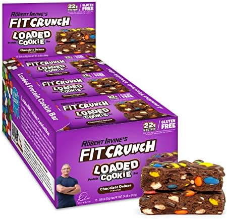 Протеиновый батончик FITCRUNCH Loaded Cookie, 22 г белка, без глютена, мягкая выпечка, упаковка из 12 штук Fit Crunch