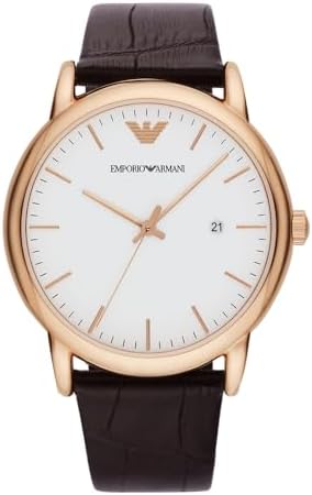 Emporio Armani Men's Three-Hand Leather Watch Emporio Armani