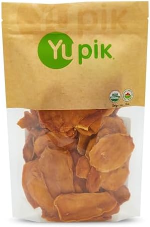 Yupik Organic Sliced Mango, 1 lb, Non-GMO, Vegan, Gluten-Free, Kosher, Tropical Dried Fruits, Thin Mango Slices, No Sugar Added, Sulphite-Free, Healthy Snacks, Tasty Topping Yupik