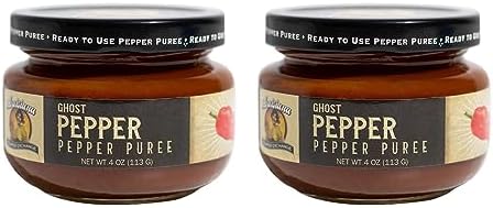 Ghost Pepper - Louisiana Pepper Exchange - Fresh Pepper Replacement (Ghost Pepper Puree) 1 Jar - Plant-Based, Gluten-Free, Simple Ingredients. Super hot chili pepper, great for hot wings, add to BBQ Sauce, Bloody Mary Louisiana Pepper Exchange