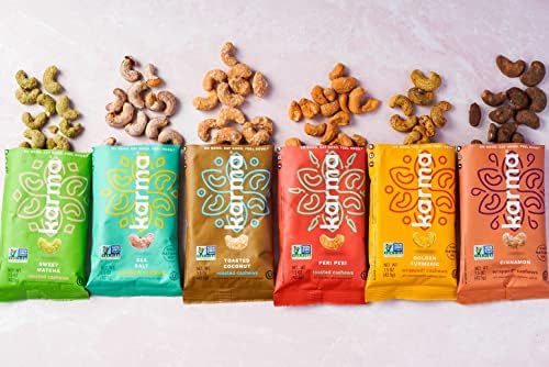 Karma Nuts Cinnamon Sugar Cashews | 1.5 oz - 12 Pack | Whole, Wrapped Cashews | Air Roasted, No Oil | Natural, Minimally Processed | Non-GMO, Gluten-Free, Vegan, Kosher | Rich in Antioxidants + Fiber Karma