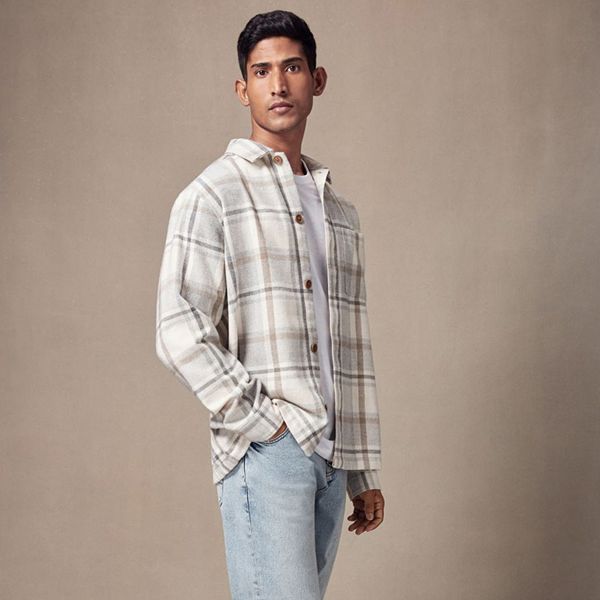 Men's NEXT Check Wool Blend Shacket Next