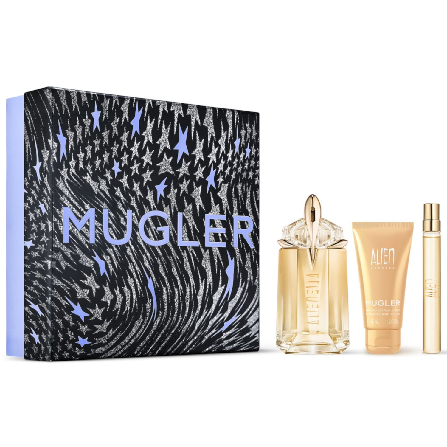 Набор парфюма Mugler Alien Goddess Eau de Parfum, 3 элемента, цветочный аромат с нотами бергамота, жасмина и ванили Mugler