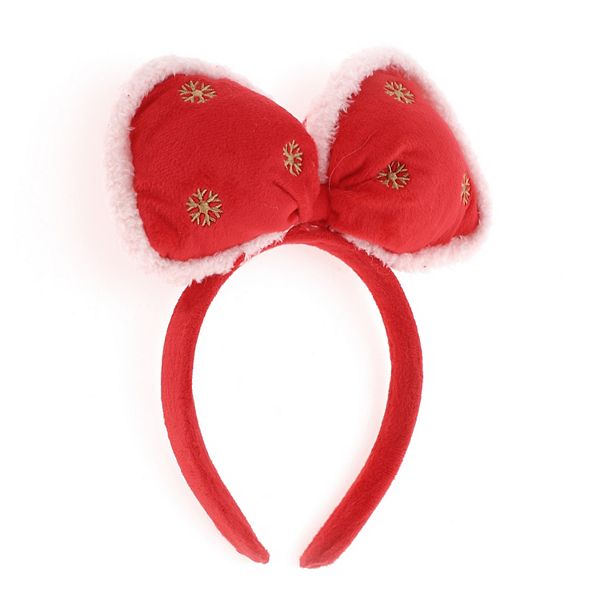 Bow Shape Headband for Christmas 4.72" Diameter Red 1 Pcs Unique Bargains