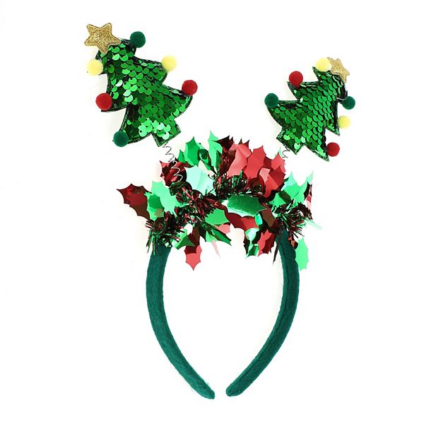 Exquisite Tree Shape Headband for Christmas 4.72" Diameter Green 1 Pcs Unique Bargains