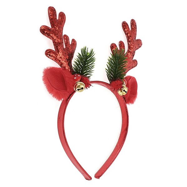 Antlers Shape Headband for Christmas 4.72" Diameter Red 1 Pcs Unique Bargains