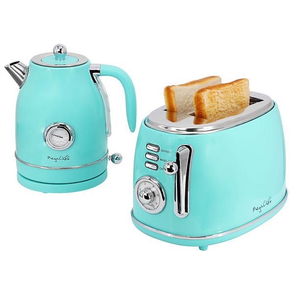 MegaChef 2-pc. 1.7 Liter Electric Tea Kettle & 2 Slice Toaster Set MegaChef