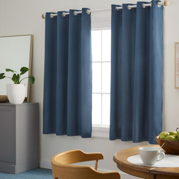 Town & Country Bertram Solid Linen Texture 50"x96" Room Darkening Blackout Indoor Curtains 2-Pack Set Town & Country