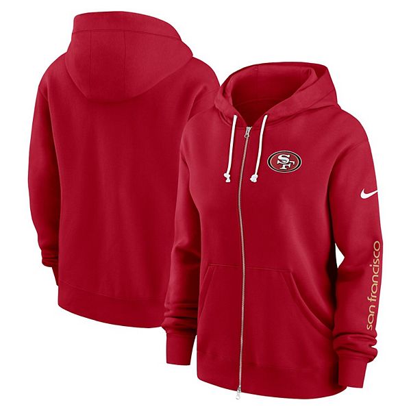 Women's Nike Scarlet San Francisco 49ers Plus Size Phoenix Full-Zip Hoodie Nike