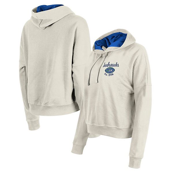 Women's New Era Cream Seattle Seahawks 3rd Down Historic Pullover Hoodie New Era