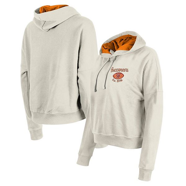 Women's New Era Cream Tampa Bay Buccaneers 3rd Down Historic Pullover Hoodie New Era