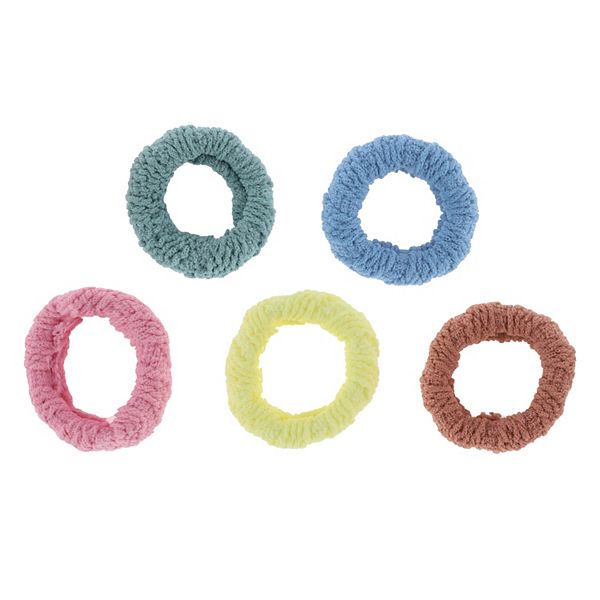 Twill Wide Edge Hair Ropes Hair Scrunchies For Women For Girls 5 Pcs Unique Bargains