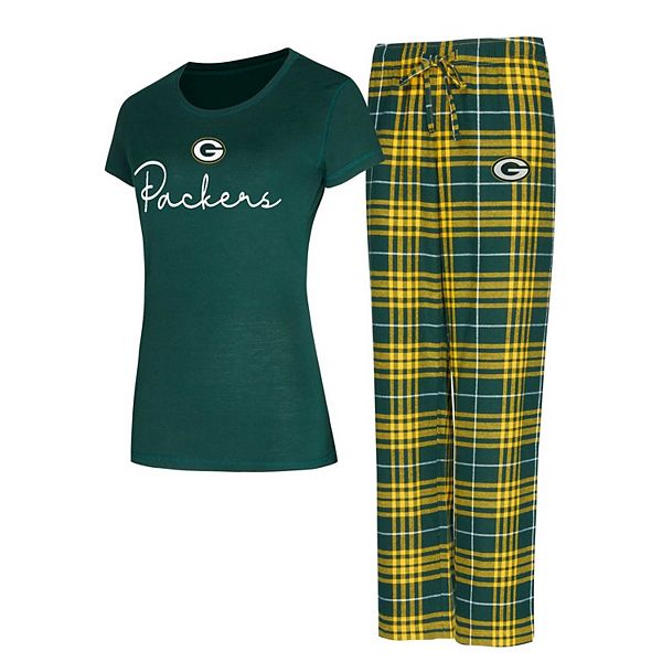 Women's Concepts Sport Green Bay Packers Vector T-Shirt & Flannel Pants Sleep Set Unbranded