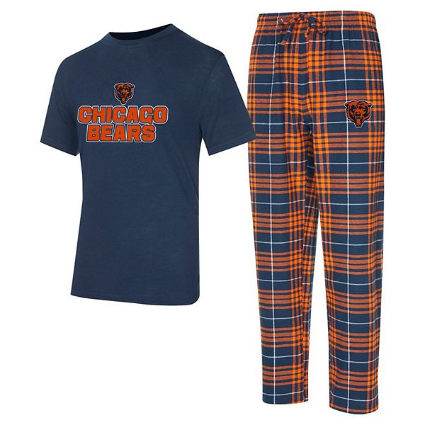 Men's Concepts Sport  Navy/Orange Chicago Bears Vector T-Shirt & Flannel Pants Sleep Set Unbranded