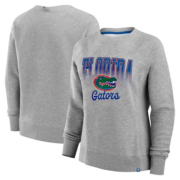 Женский флисовый свитшот реглан Fanatics Heather Gray Florida Gators Training Camp с гербом команды Fanatics Brands - White Label