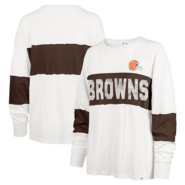 Свитшот с длинными рукавами '47 Cream Cleveland Browns Clubhouse Pride Taylor из 100% хлопка 47 Brand