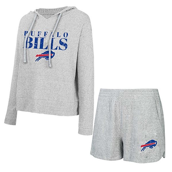 Женский комплект с длинным рукавом: худи и шорты Buffalo Bills от Concepts Sport из мягкой ткани Unbranded