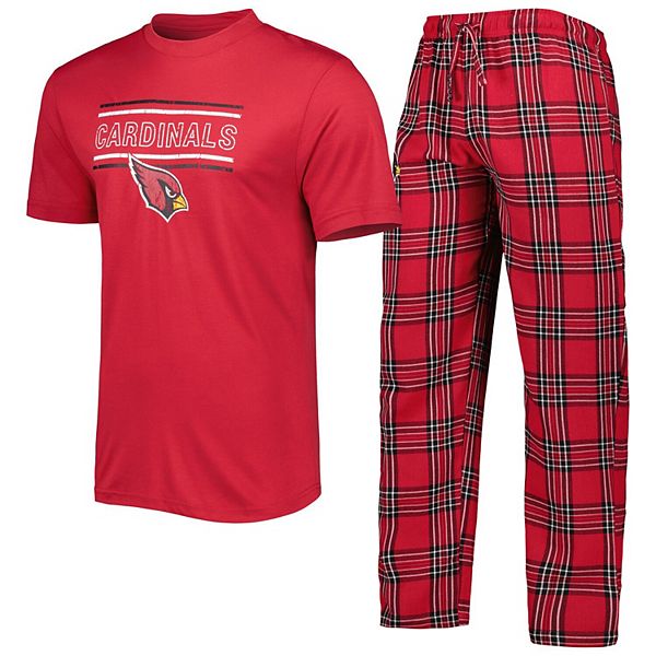 Men's Concepts Sport Cardinal/Black Arizona Cardinals Badge Top & Pants Sleep Set Unbranded