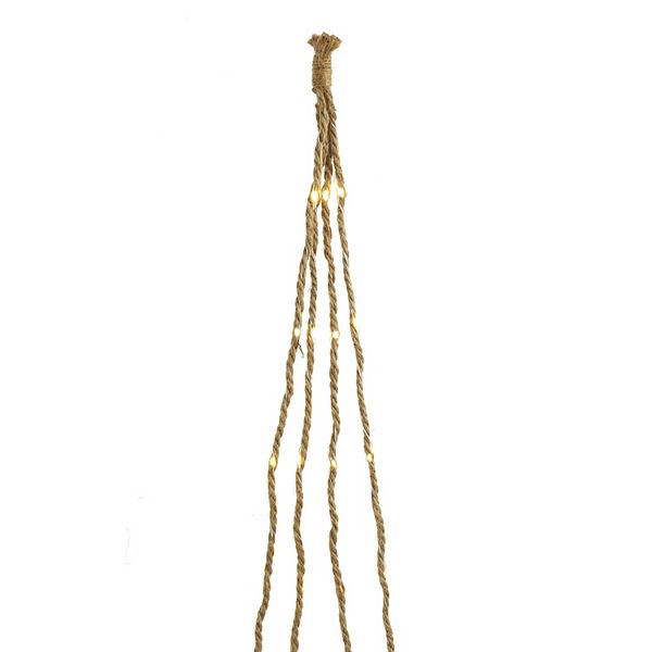 6-Foot Brown Burlap Rope with Warm White Lights Kurt Adler