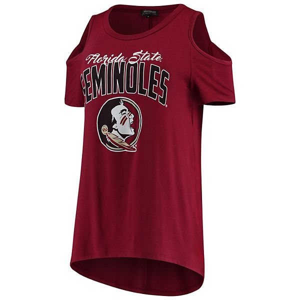 Women's Garnet Florida State Seminoles Cold Shoulder Flowy Top Gameday Couture