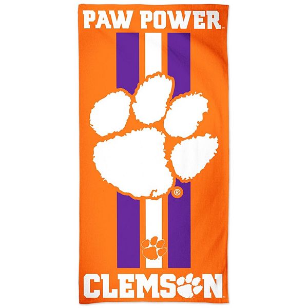 Пляжное полотенце Clemson Tigers с ярким принтом, 76 см x 152 см, 100% хлопок Unbranded