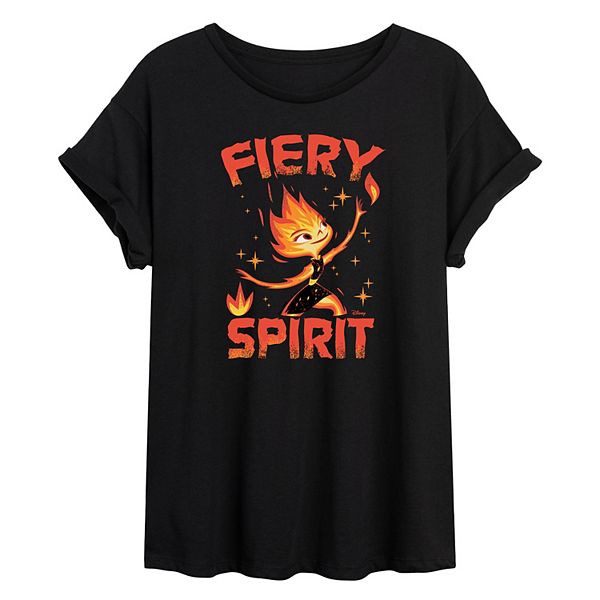 Disney / Pixar's Elemental Ember Juniors' Fiery Spirit Oversized Tee Disney