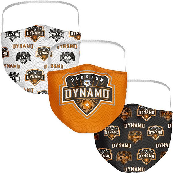 Комплект из 3 масок для лица Houston Dynamo с логотипом, 100% полиэстер, эластичные застежки Fanatics