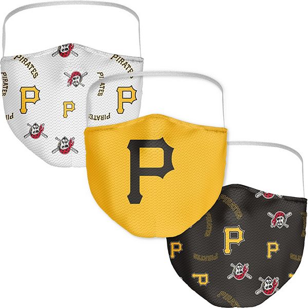 Комплект из 3 масок с логотипом Pittsburgh Pirates для взрослых, 100% полиэстер Fanatics