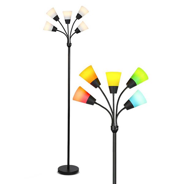 Brightech Medusa Modern 78" Led 5-light Floor Lamp With Interchangeable Shades Brightech