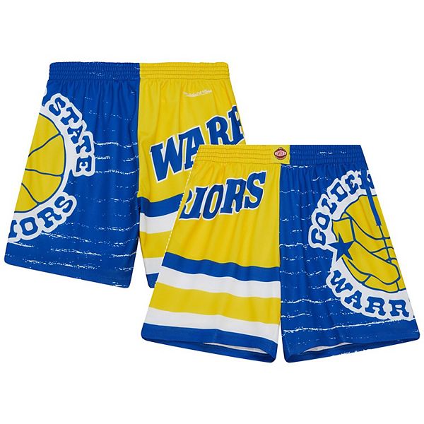 Men's Mitchell & Ness Royal/Gold Golden State Warriors Jumbotron 3.0 Shorts Unbranded