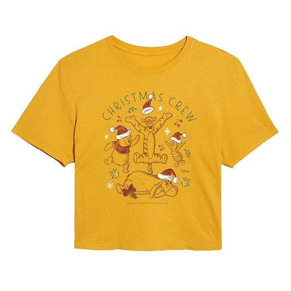 Disney's Winnie The Pooh Juniors' Christmas Crew Cropped Tee Disney