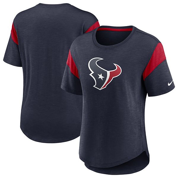 Women's Nike Heather Navy Houston Texans Primary Logo Fashion Top Nike